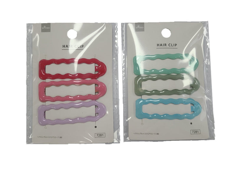 ヘアクリップセット（スクエアウエーブ、３個）