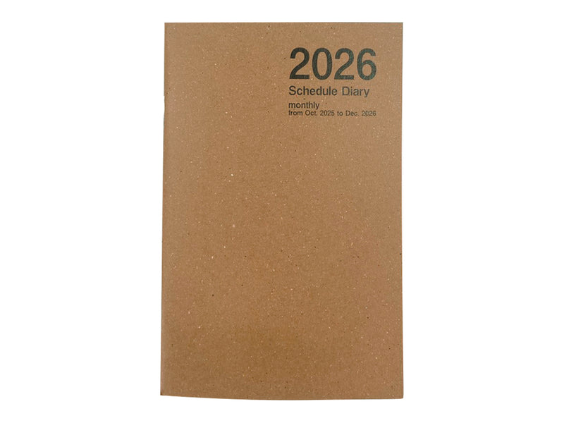 ２０２６年ダイアリー（Ａ６変形、マンスリー、クラフト）