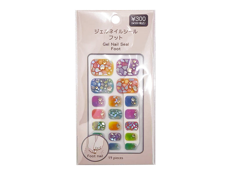 ジェルネイルシール　フット　カラフルシー柄