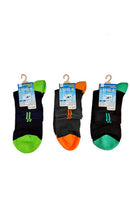 １秒吸水ソックス（メンズ、粗メッシュ、アンクル丈、色切替）