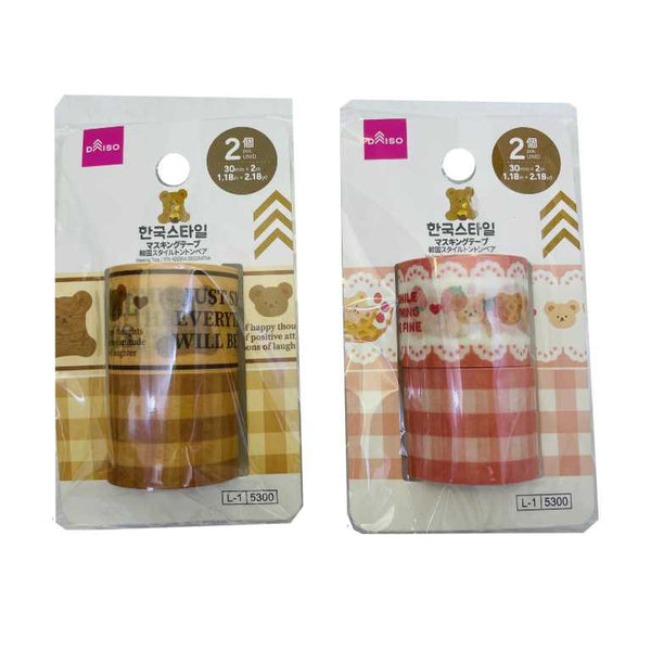 マスキングテープ（韓国スタイルトントンベア、2個） - 100均 通販