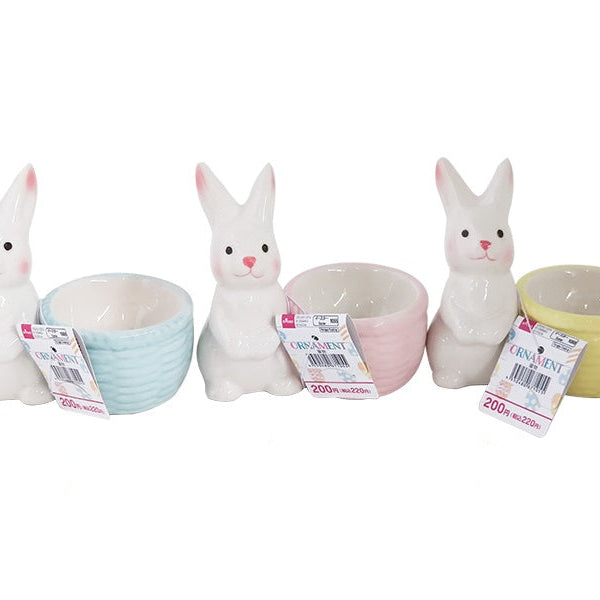 ☆MIRI☆様　　ソフトバスケット　白たまごのうさぎさんwhite flower イースター陶器（兎とバスケット） - 100均 通販 ダイソーネットストア