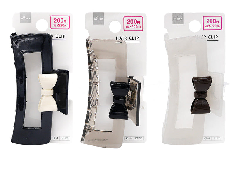 バンスクリップ（スクエア、リボン付）