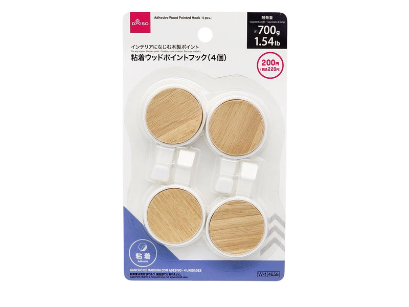 粘着ウッドポイントフック（４個）