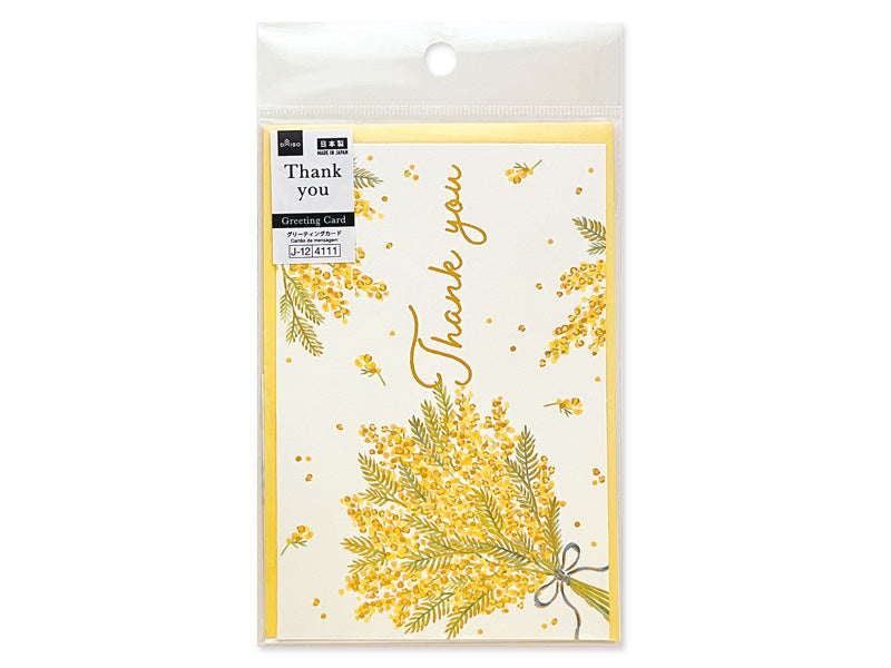 グリーティングカード（Ｔｈａｎｋ　Ｙｏｕ、ミモザ）