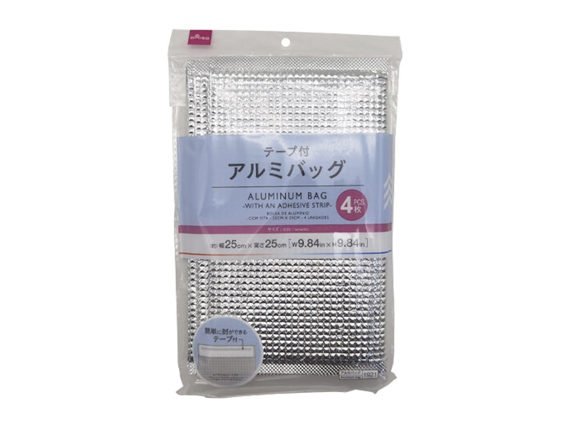 アルミバッグ（テープ付、４枚）２５ｃｍ×２５ｃｍ