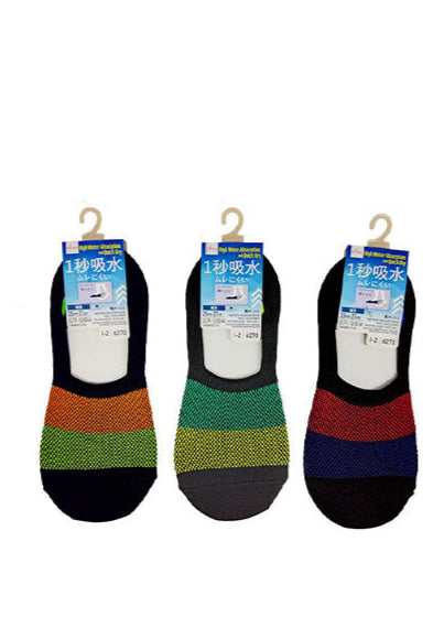 １秒吸水ソックス（メンズ、粗メッシュ、カバー、色切替）