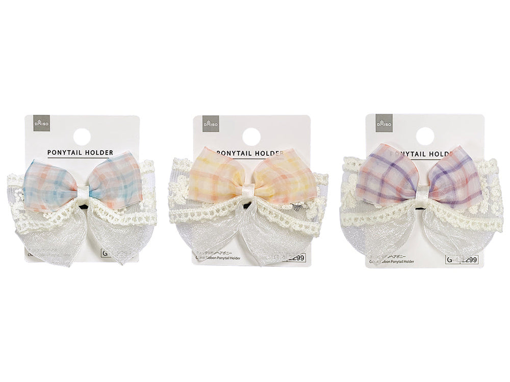 どちらかコメントお願いします！ハンドメイド♡チェックリボンポニークリップ チェックリボンヘアポニー - 100均 通販 ダイソーネットストア【公式】