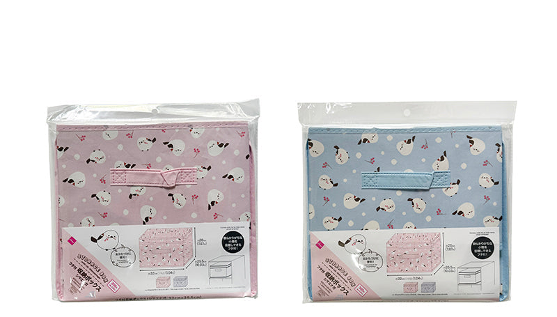 フタ付収納ボックス（シマエナガ）　３２ｃｍ×２５．５ｃｍ