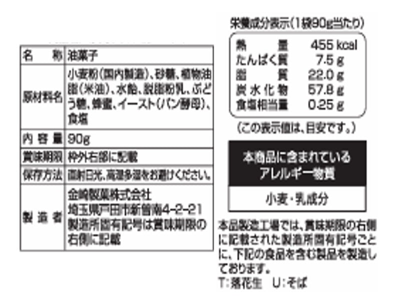金崎　京瓦かりんとうみるく　９０ｇ
