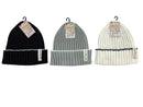 ワッペン付ラインニット帽