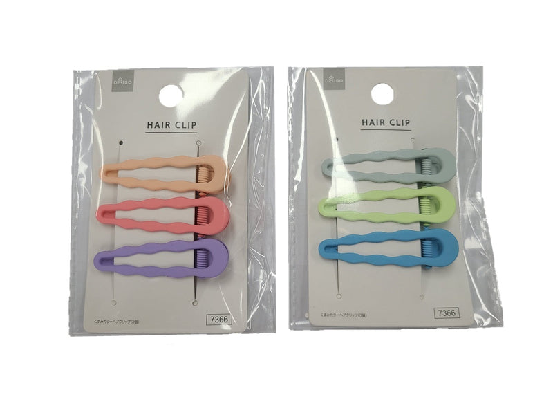 くすみカラーヘアクリップ（３個）