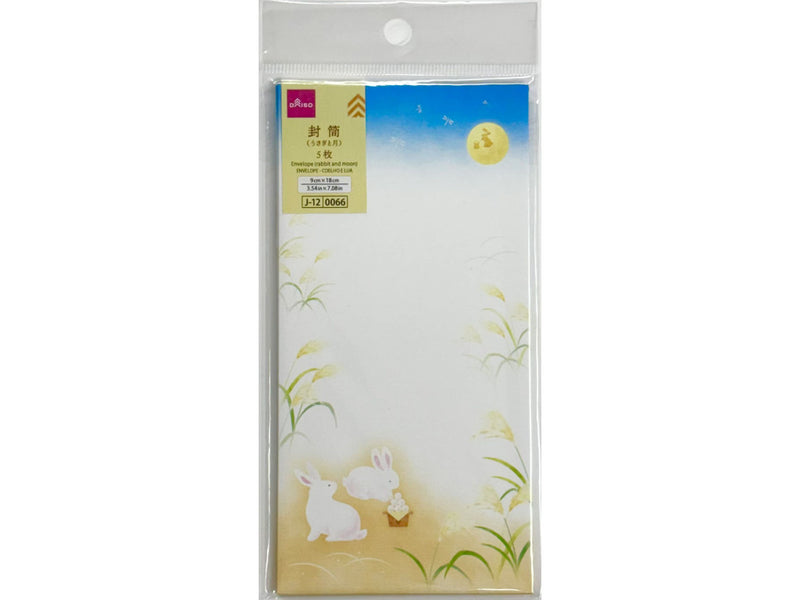 封筒（うさぎと月、５枚）