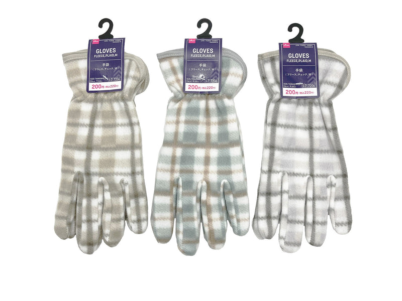 手袋（フリース、チェック、Ｍ）