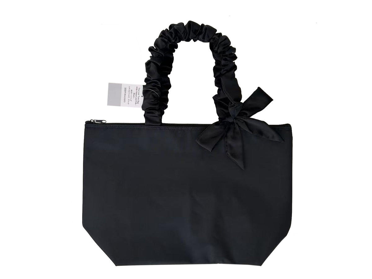 保冷トートバッグ（リボン＆フリル付、BK） - スリーピーネット