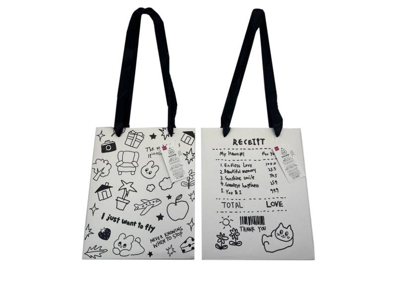 縦型ギフトバッグ（韓国スタイルドローイング、キャラクターポイント）