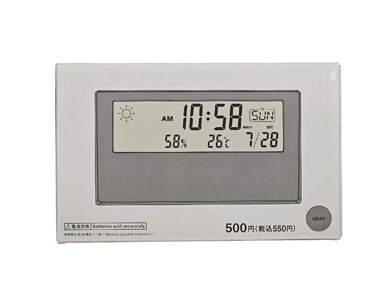 温湿度計付デジタルクロック（ＧＹ）