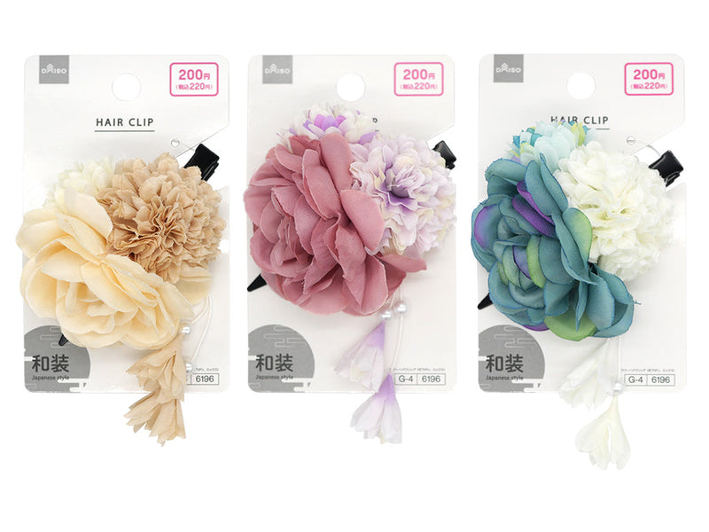 フラワーヘアクリップ（花下がり、ミックス）