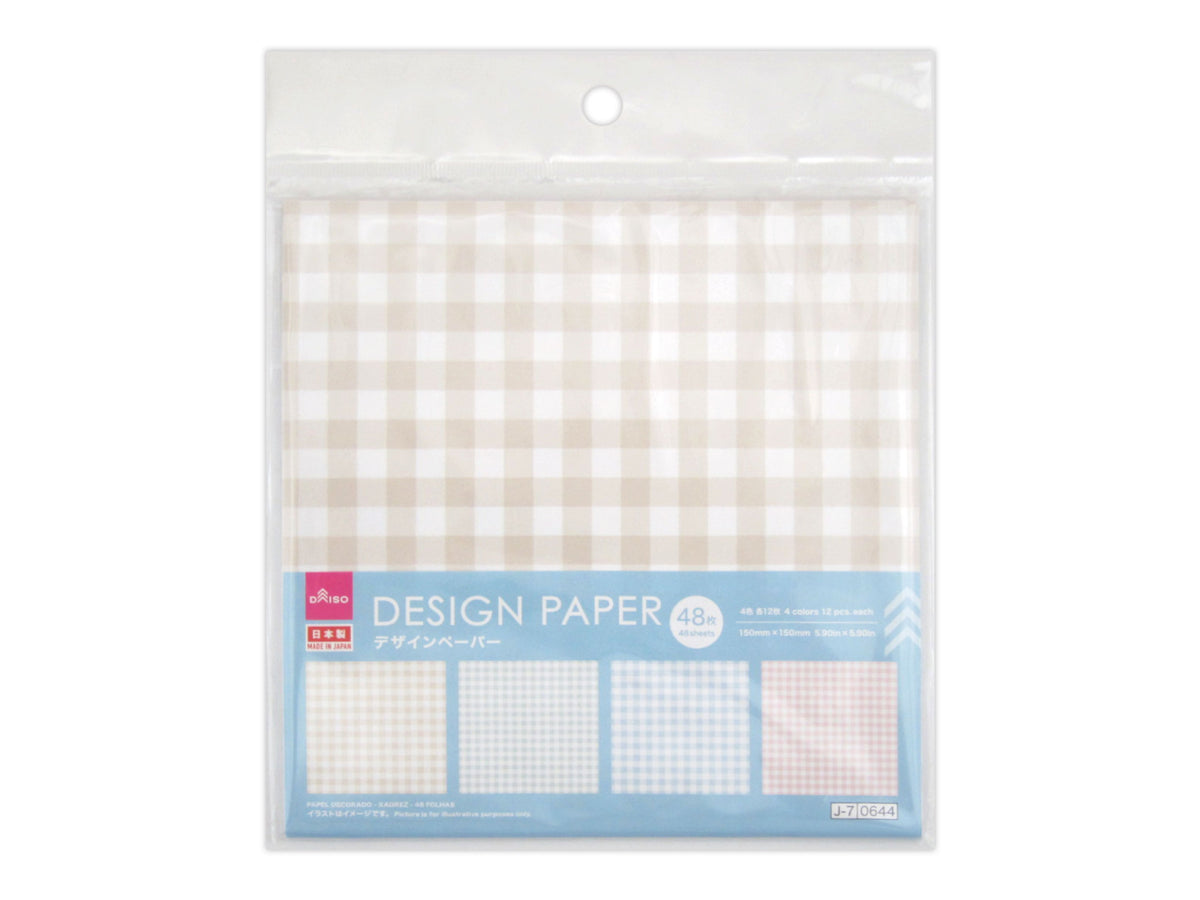 デザインペーパー（ギンガムチェック柄、４８枚） - 100均 通販 ダイソーネットストア【公式】