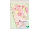 三つ折り花束色紙（封筒付、ピンク、１７．５ｃｍ×２５ｃｍ）