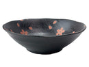 美濃焼　小鉢　桜吹雪　黒　約１４．２ｃｍ