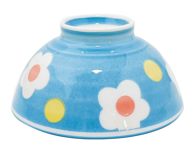 美濃焼子供茶碗（フラワー、ブルー）