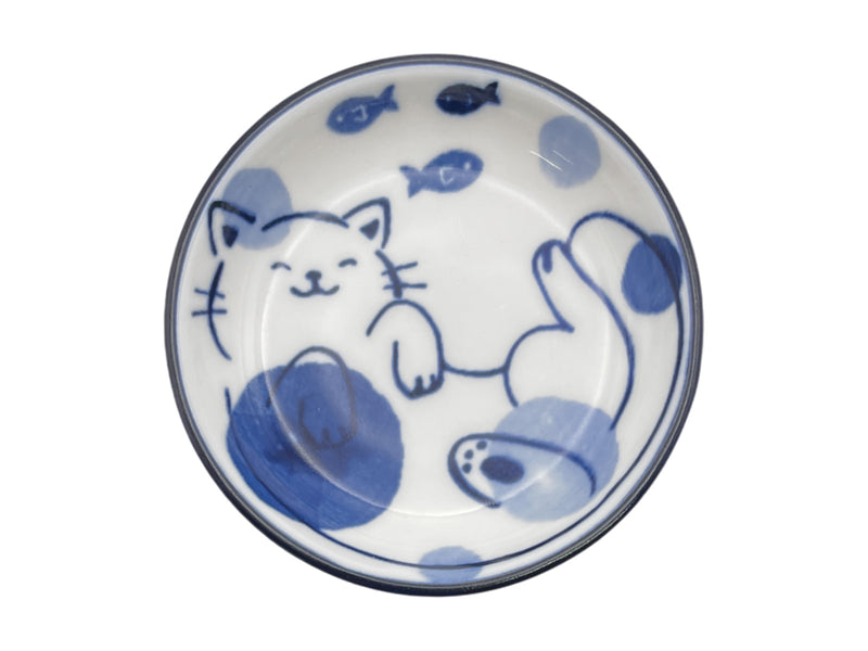 小皿（藍にゃんこ）