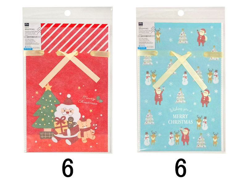 底マチ巾着バッグ（クリスマス、キッズ）