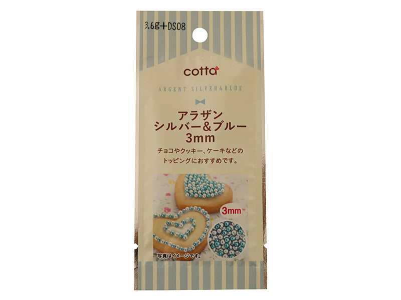 ドウシシャ　アラザン３ｍｍ　シルバー＆ブルー　３．６ｇ