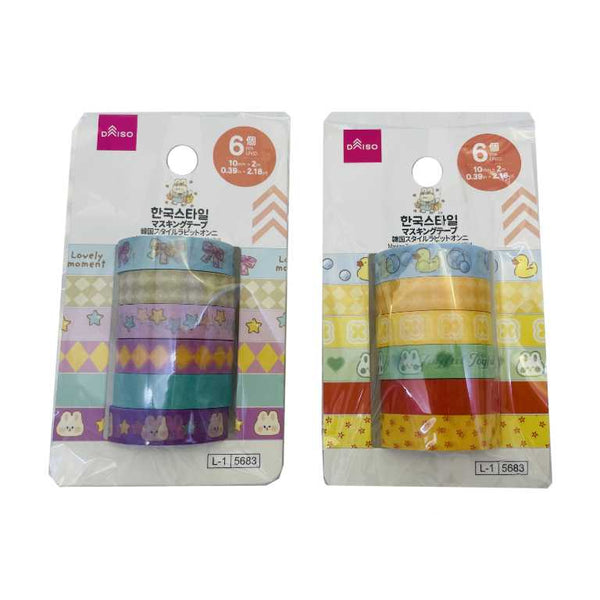 マスキングテープ（韓国スタイルラビットオンニ、6個） - 100均 通販