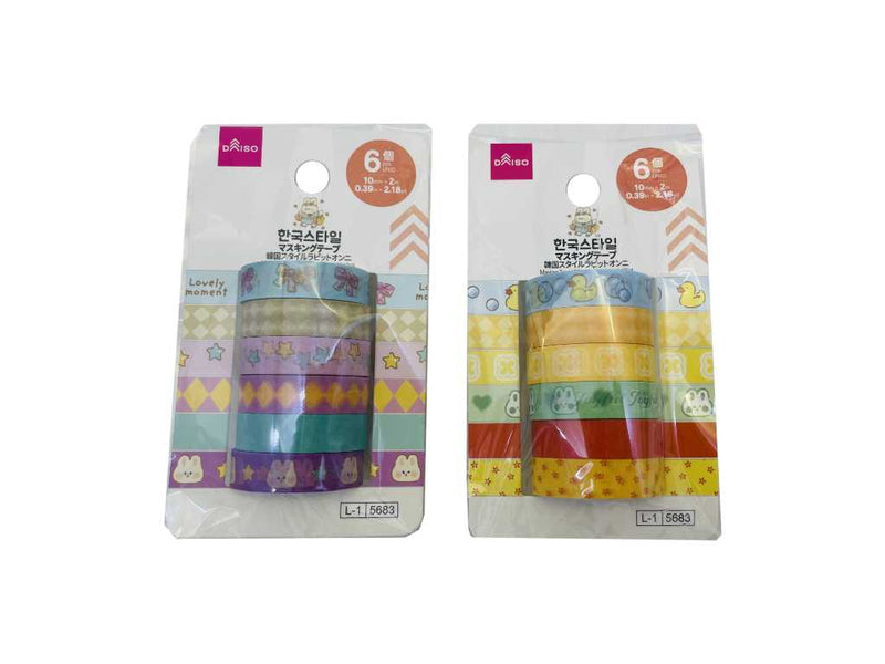 マスキングテープ（韓国スタイルラビットオンニ、6個） - 100均 通販