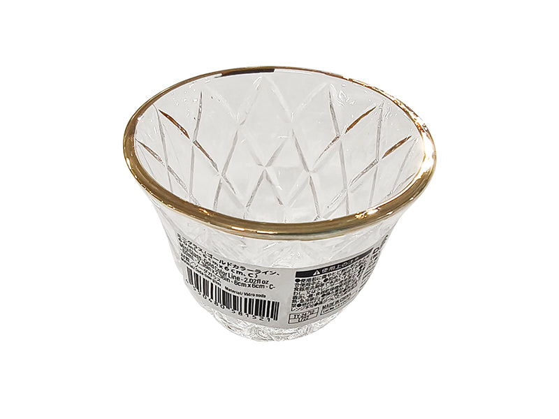 ミニグラス（ゴールドカラーライン、６０ｍＬ、６ｃｍｘ６ｃｍ、Ｃ）
