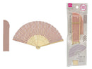 レース扇子（収納袋付、ピンク）２１ｃｍ