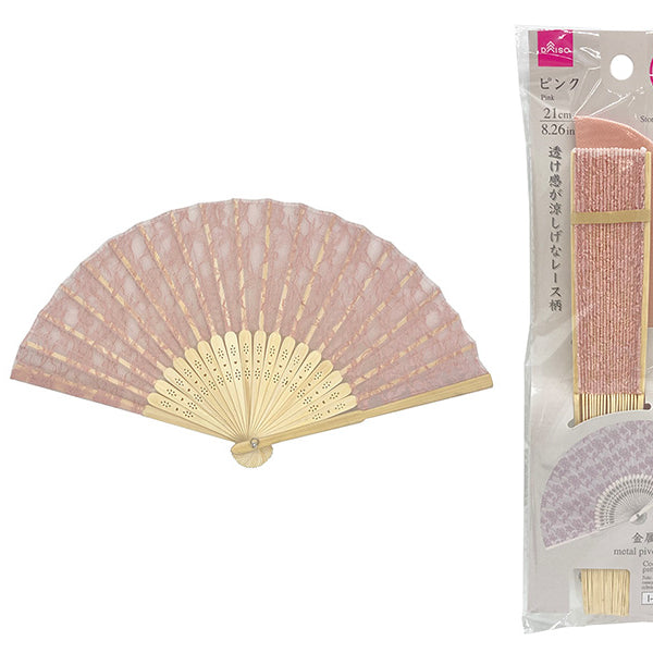 レース扇子（収納袋付、ピンク） - 100均 通販 ダイソーネットストア