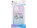 アイフォーン１５／１４用ケース　Ｗグラデーション　パープル×ブルー