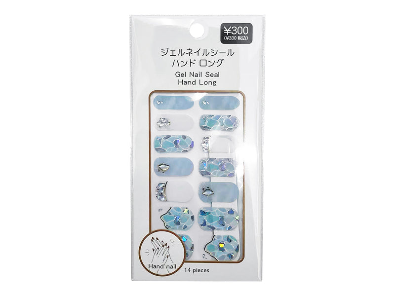 新品 ダイソー ジェルネイルシール 2点 セット おまけ付き クリーム 2点　③ ジェルネイルシール ハンドロング ホワイトシェル柄 - スリーピー