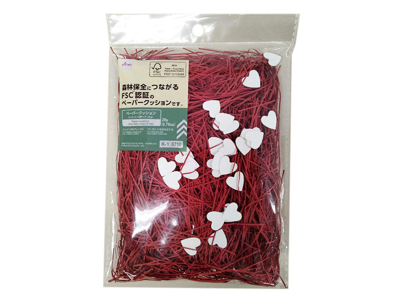 ペーパークッション（レッド、ハート型チップ、２０ｇ）