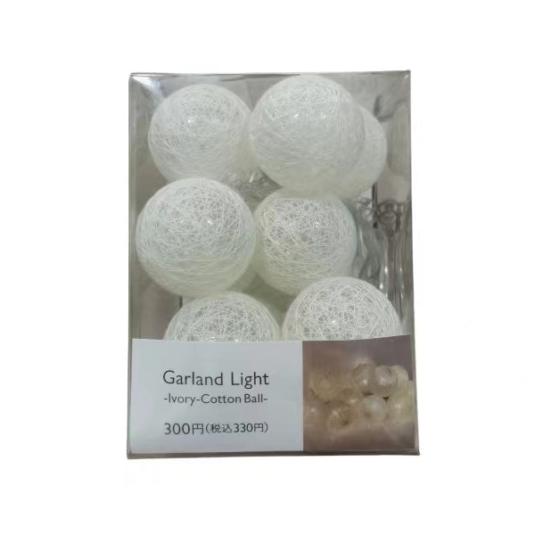 ガーランドライト（IV、12LED、コットンボール） - スリーピー