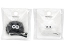 ヘアクリップ（ギョロ目モンスター、モノトーン）