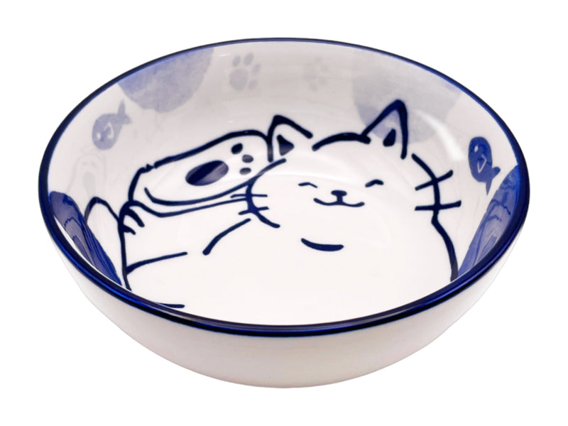 浅鉢（藍にゃんこ）