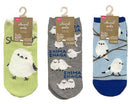 アニマルソックス（ショート丈、シマエナガ３柄）
