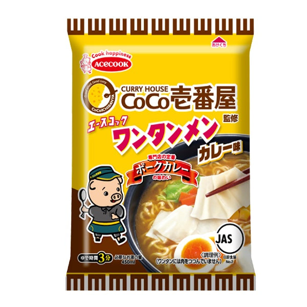 エースコック ワンタンメン COCO壱番屋監修 カレー味 95g - 100