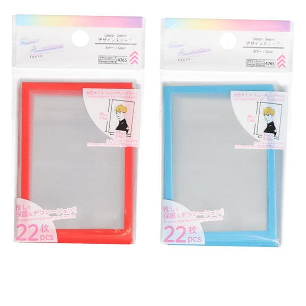 デザインスリーブ（B、カラー、レッド・ブルー、22枚） - 100均