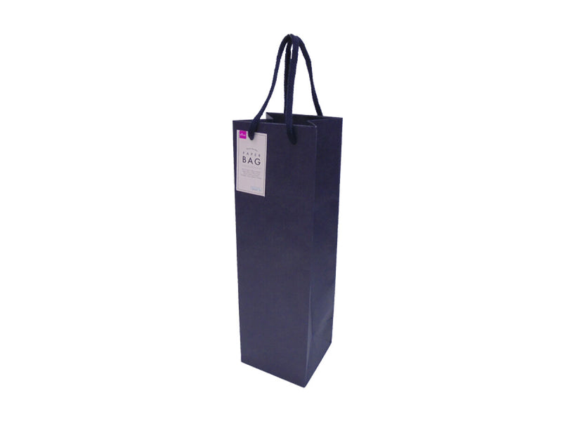 クラフト紙袋（ワイン用、ブルー、11cmx36cmx10.5cm）