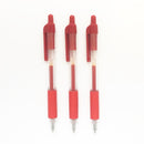 ノック式ゲルインキボールペン　赤３Ｐ