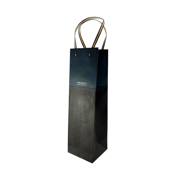 紙袋（ワイン用、ブルー×英字、11×36×10cm） 【公式】DAISO（ダイソー）ネットストア