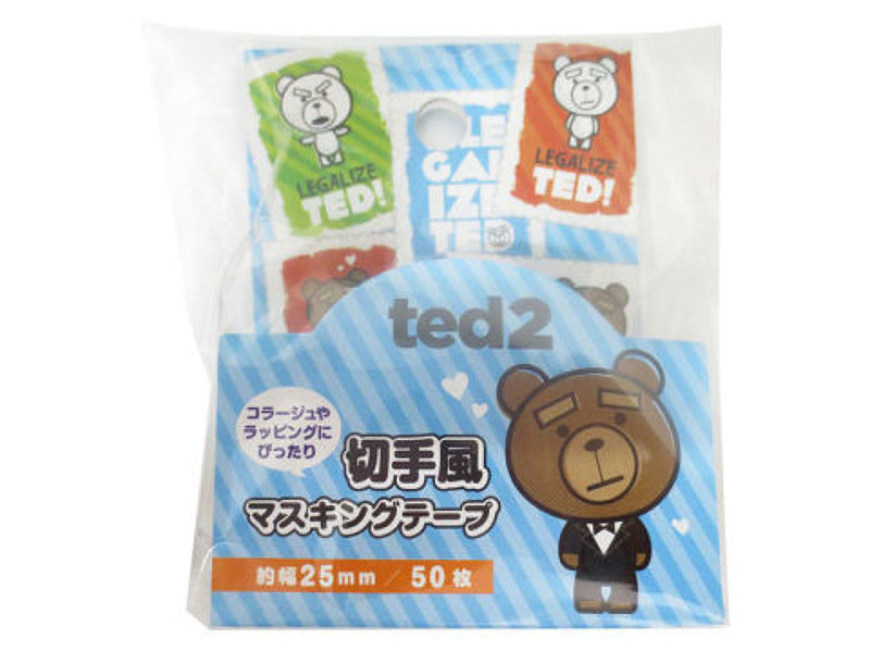 ＴＥＤ マスキングテープ ２５ｍｍ幅 切手風