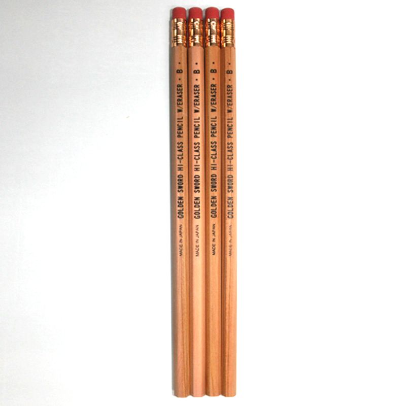 日本の消しゴム付鉛筆 Ｂ ４本組