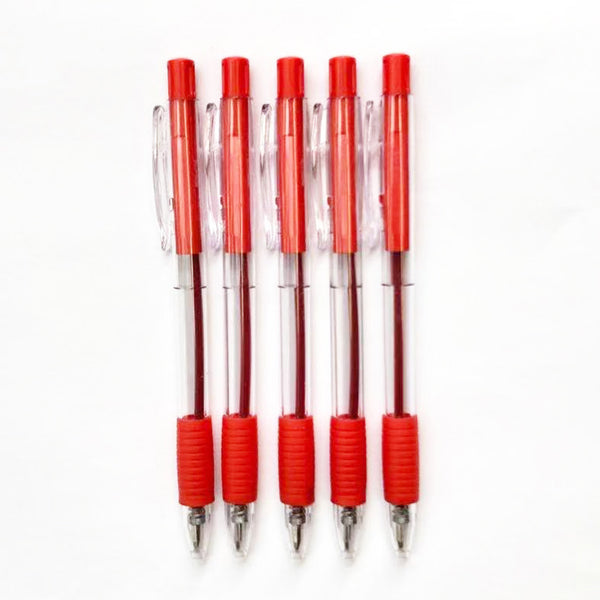 ノックボールペン5本入赤インク - 100均 通販 ダイソーネットストア