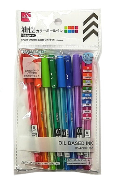 油性カラーボールペン ８色セット ０．７ｍｍ